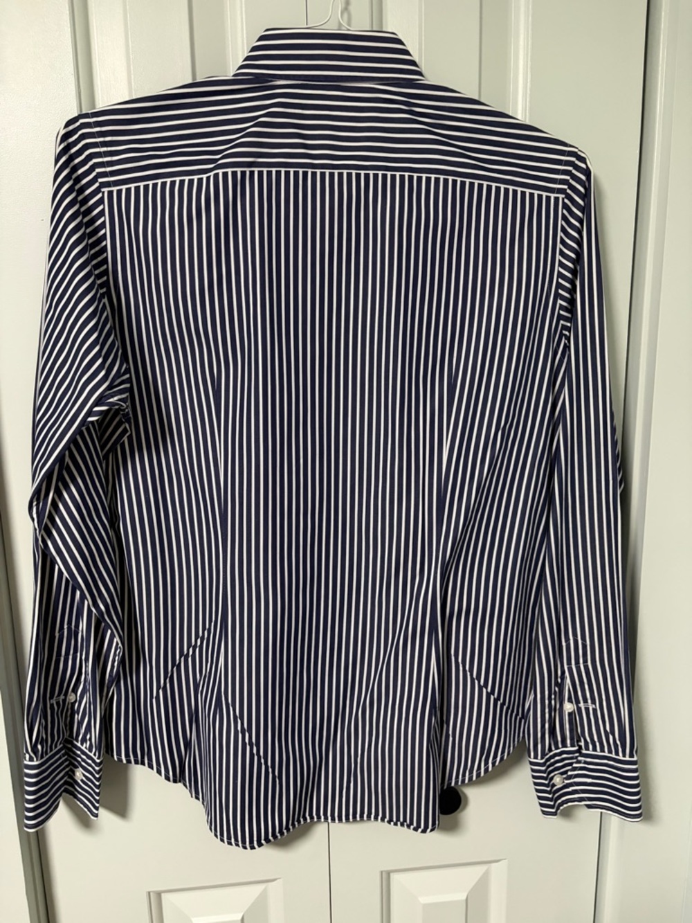 Ralph Lauren Navy and White Vertical Stripe Dress Shirt - Picture 4 of 4